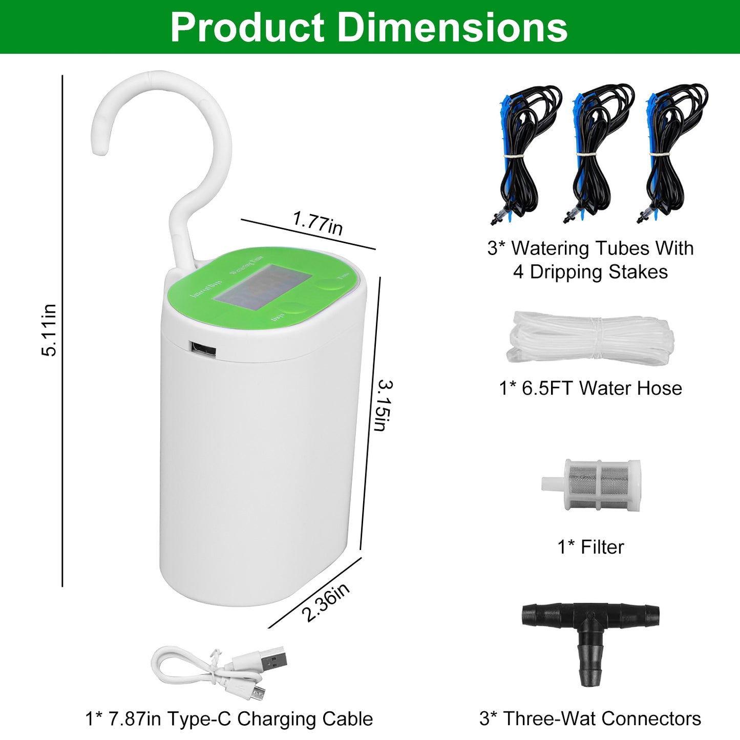 Automatic Watering System for 12 Plants with Timer and Rechargeable Battery
