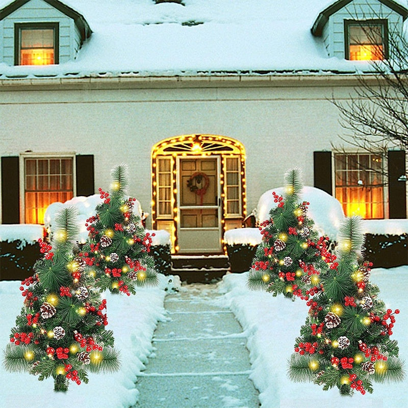 Solar Christmas Tree Lawn Lamp Outdoor Decor - Courtyard Landscape Lighting