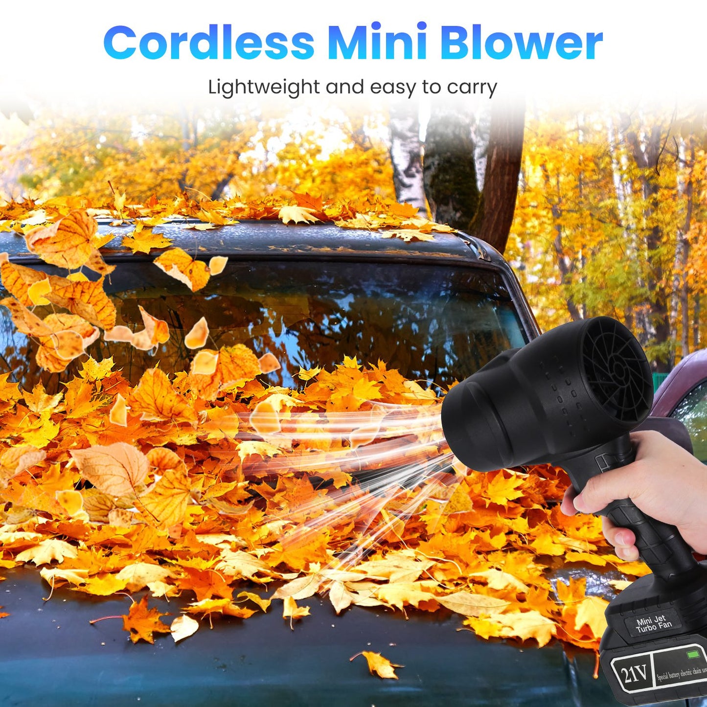 Cordless Leaf Blower 130000RPM, 2x 3Ah Batteries, Portable Garden Tool