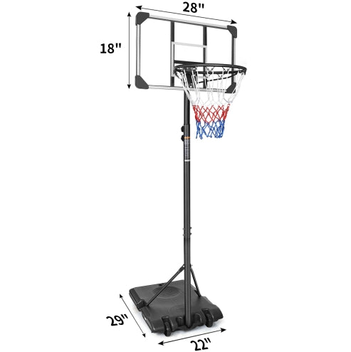 Portable Basketball Goal System with Adjustable Height - 5.6 to 7ft