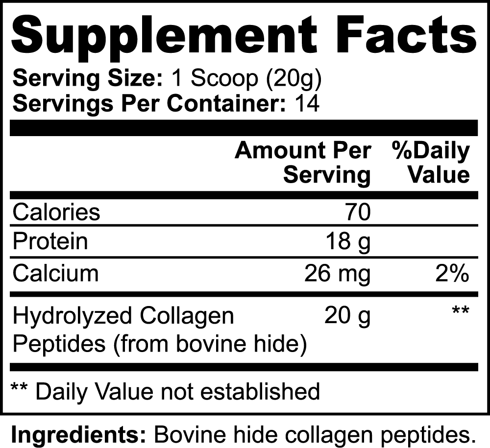 Grass-Fed Hydrolyzed Collagen Peptides Powder - Types 1 & 3, 280g