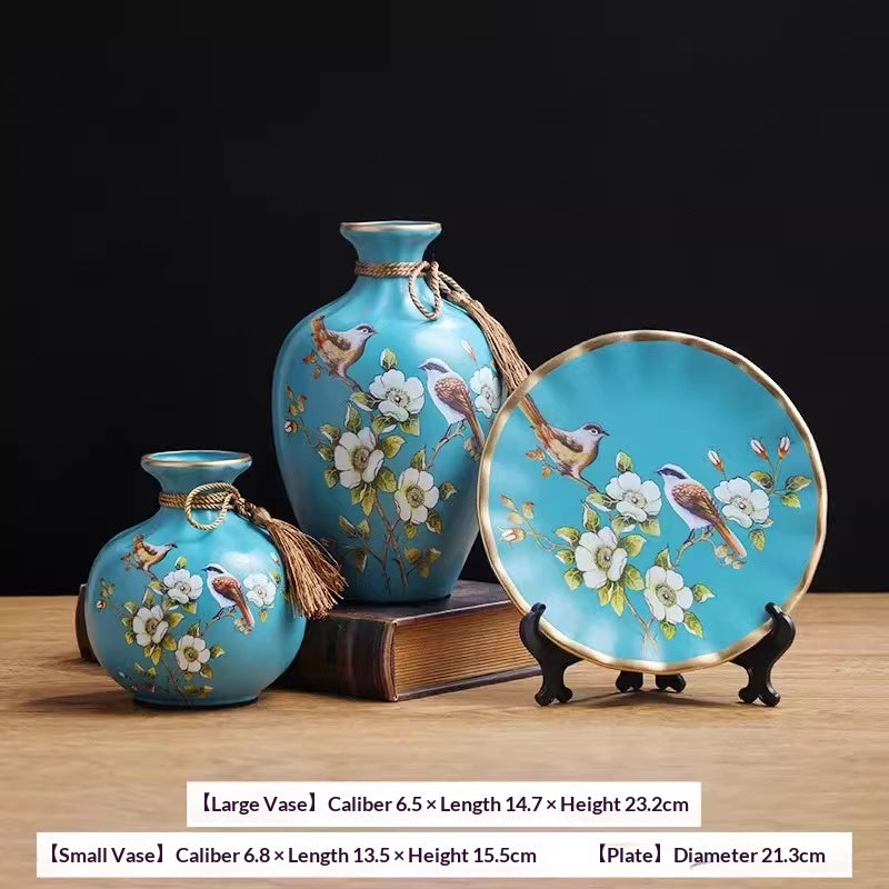 European-Style Ceramic Vase Decor Set - Modern Minimalist Home Accent