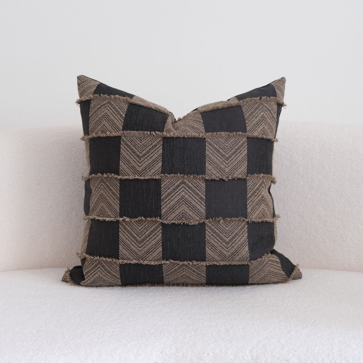 Geometric Pattern Pillowcase with Tassels for Sofa & Home Decor