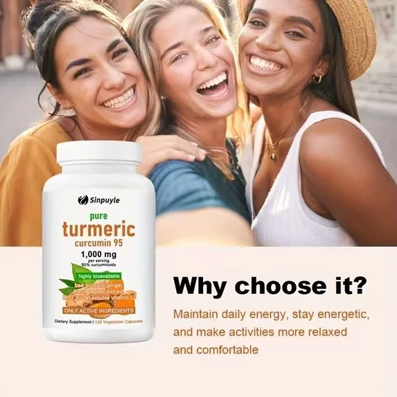 Turmeric Curcumin 1000mg Supplement with Ginger & Vitamin C - 120 Capsules