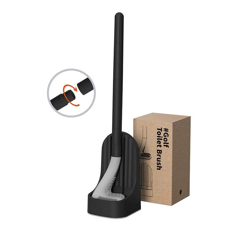 Long Handle Detachable Toilet Brush with Base - Flexible No Dead Angle Cleaner