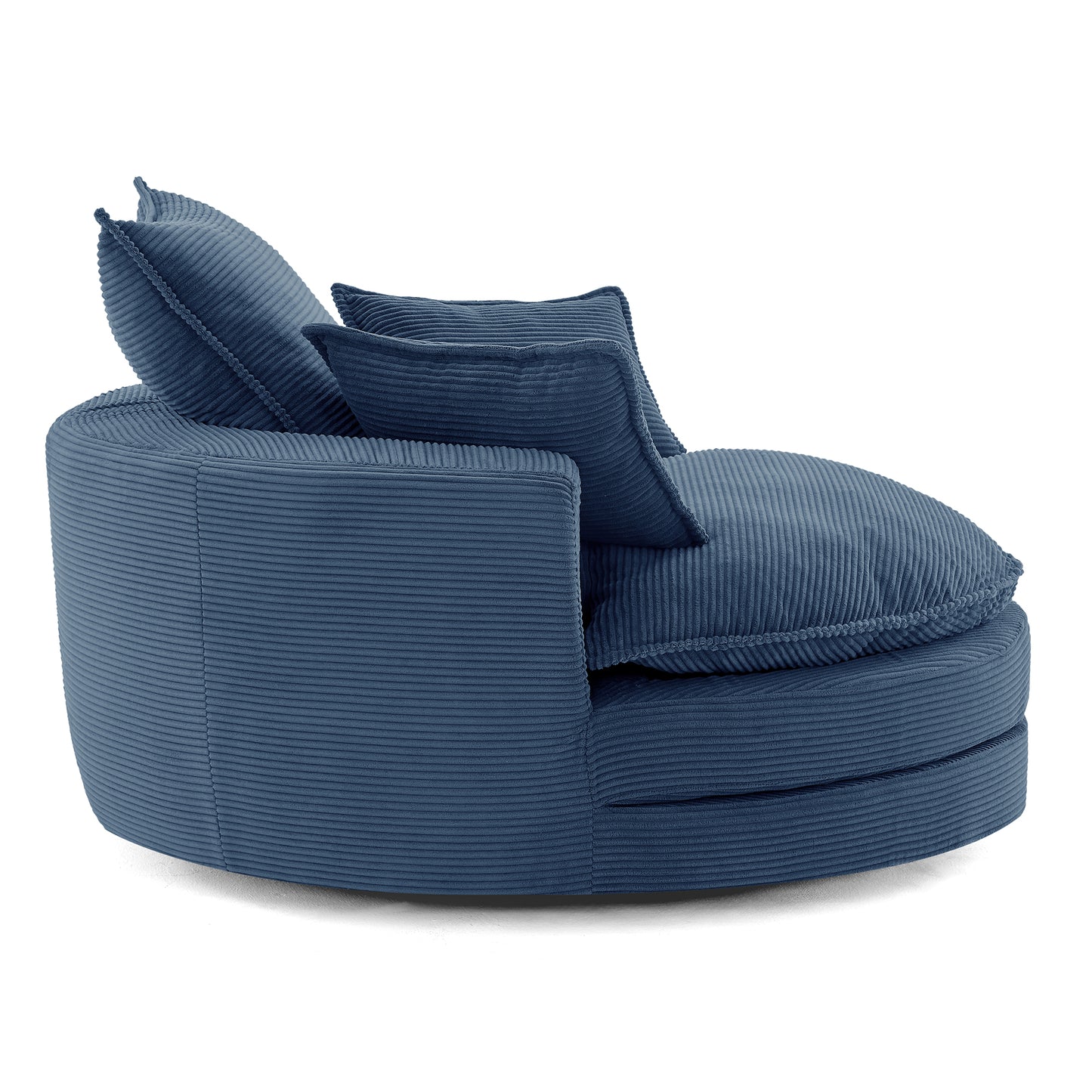 360° Swivel Accent Chair with Dual-Layer Cushion - Blue