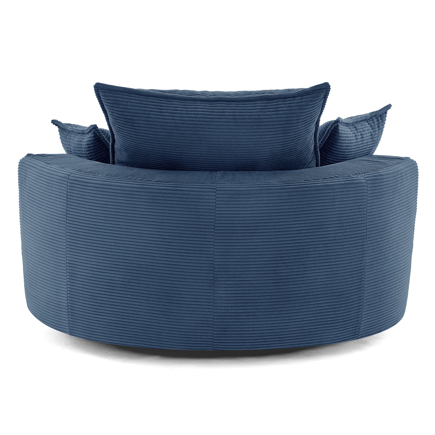 360° Swivel Accent Chair with Dual-Layer Cushion - Blue