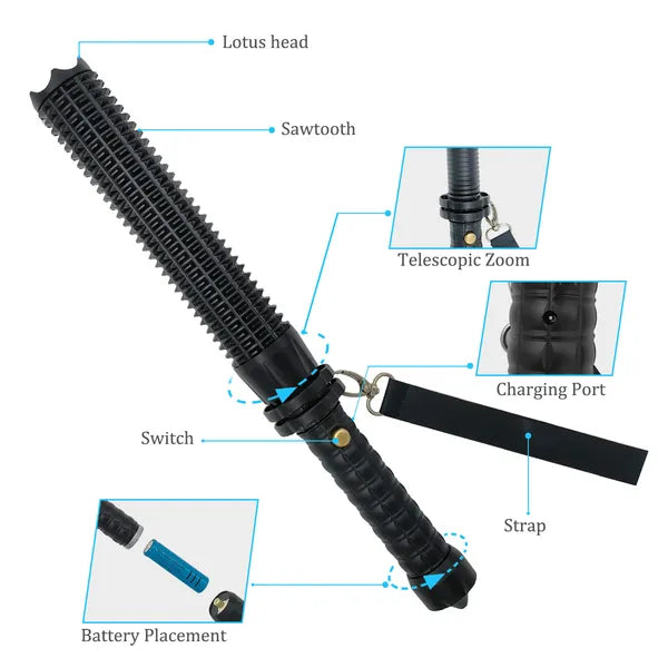 35000000LM Tactical Rechargeable LED Flashlight with Zoom