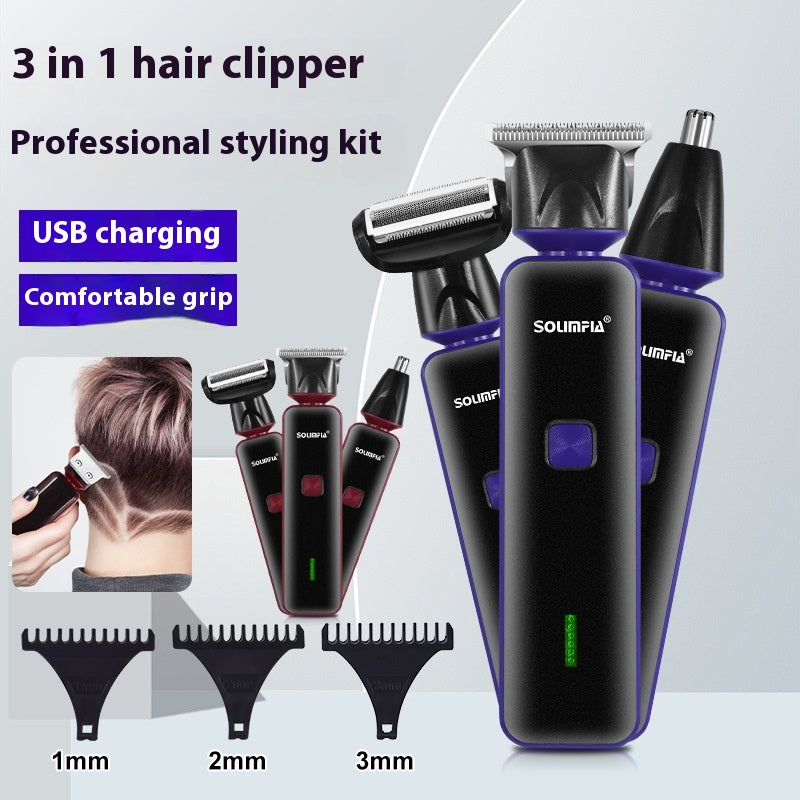 3-in-1 Nose Hair Trimmer Men’s Grooming Shaver - Multifunctional Cordless