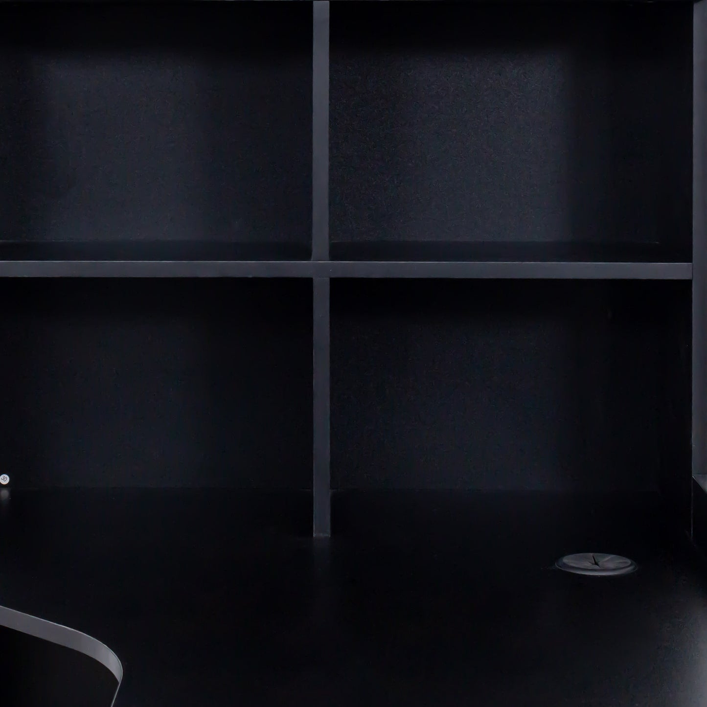 L-Shaped Corner Computer Desk with Storage & Hutch - Black