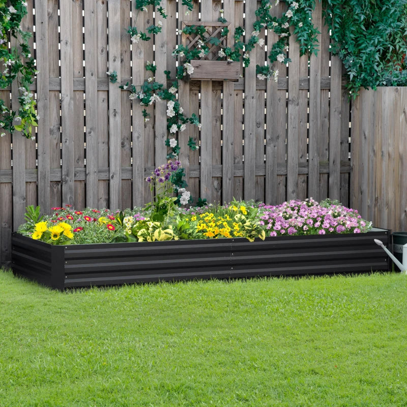 Galvanized Raised Garden Bed for Vegetables Flowers Herbs 95" L Gray