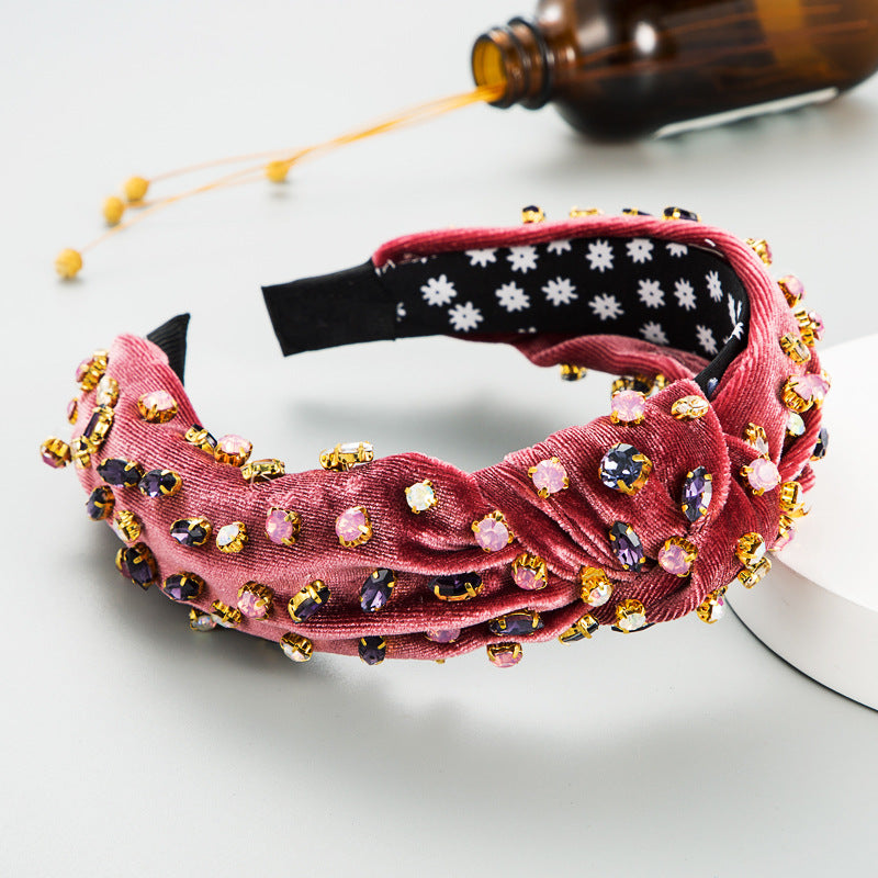 Diamond Velvet Headband - Hand-Woven Hair Accessory