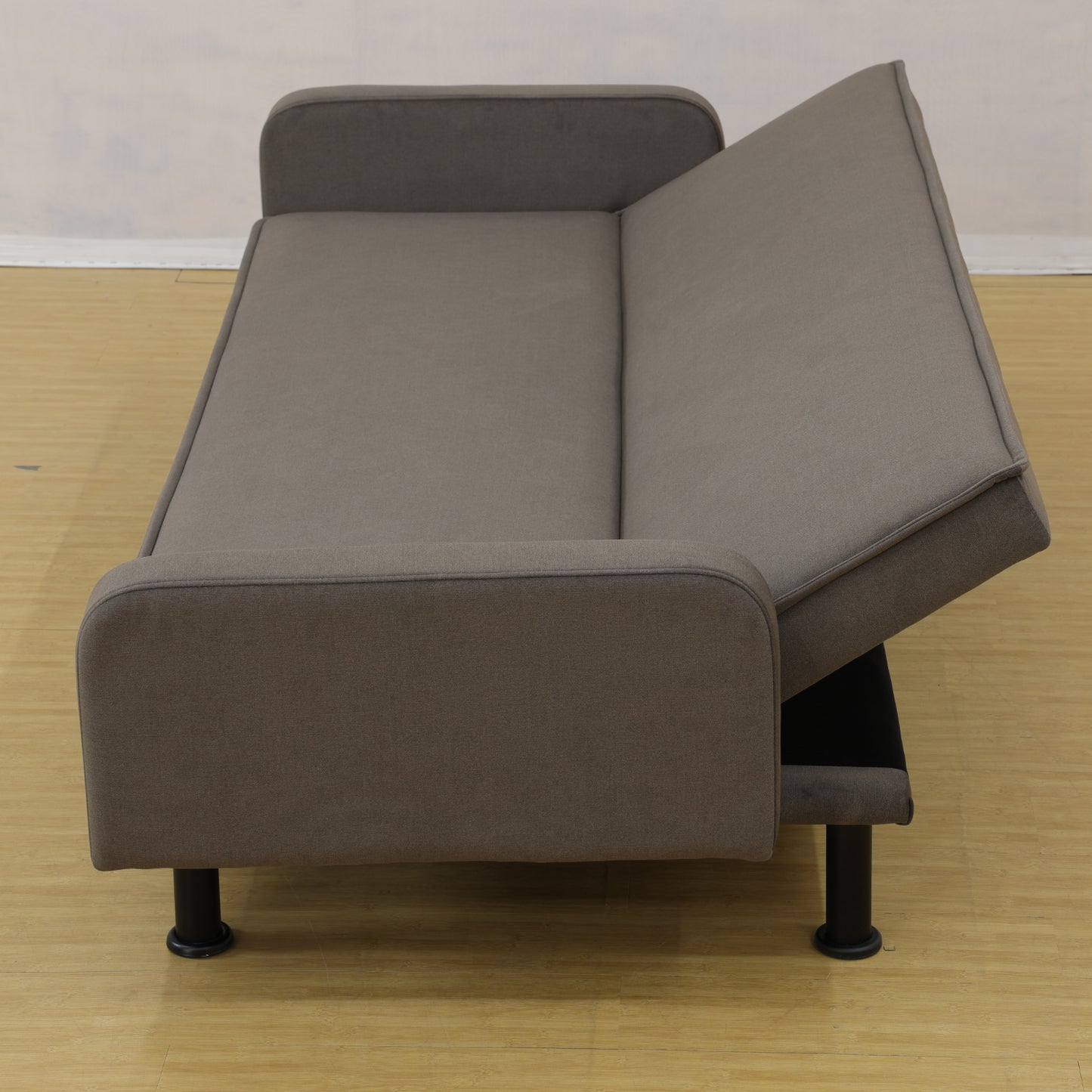 Flannel Sofabed for Living Room - Adjustable Brown Couch