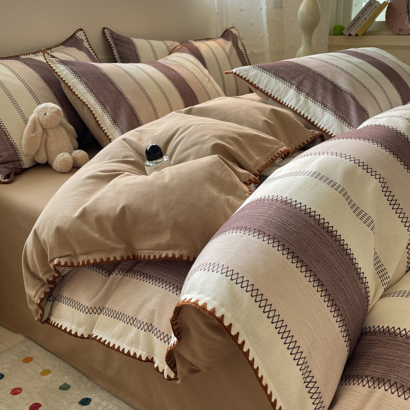Thickened Cotton Duvet Cover Set for Fall and Winter - Modern & Minimalist