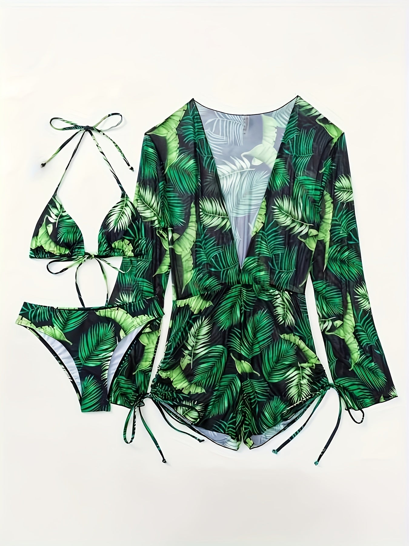 Women's Casual Two-Piece Swimsuit - High Stretch, Random Print