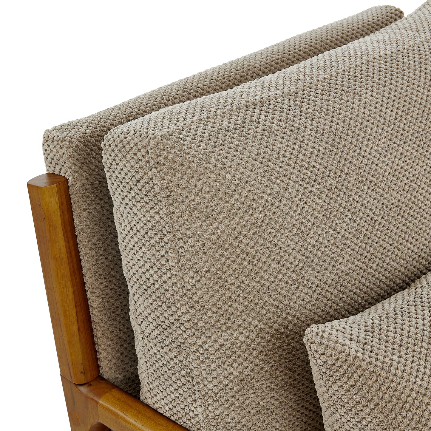 Mid-Century Modern Wooden Lounge Chair - Camel Upholstery