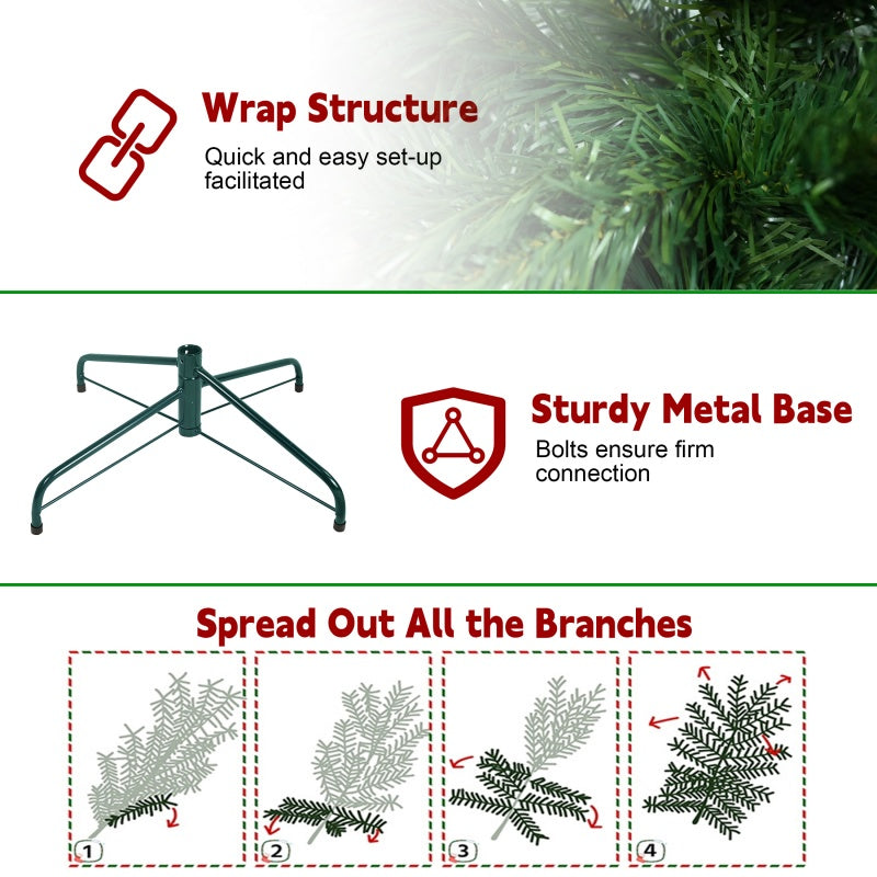 7ft PVC Christmas Tree - Green Pencil Design