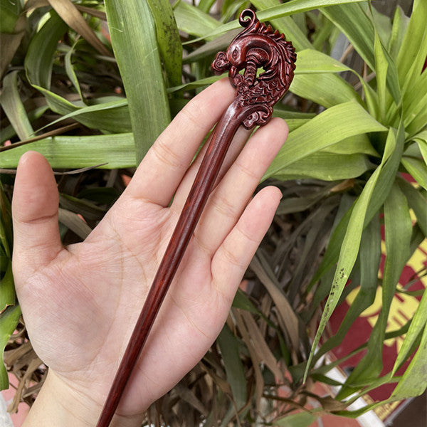 Ebony Antique Carved Hairpin