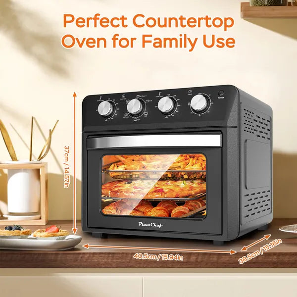 6-in-1 Air Fryer Toaster Oven 27.5QT Countertop Convection Oven Black