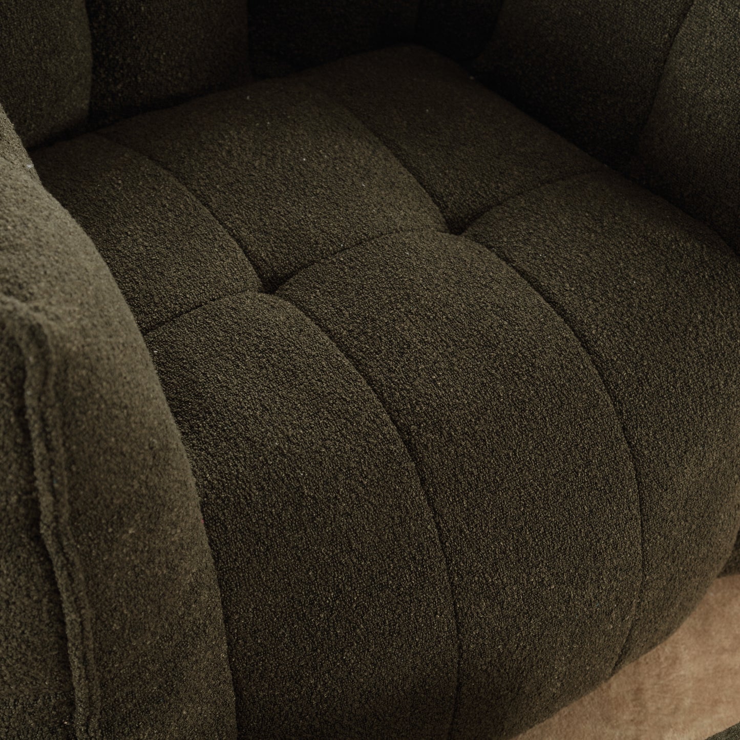 Soft Olive Green Bean Bag Chair with Foam Filler for Adults