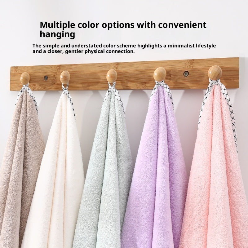 High Density Coral Fleece Bath Towel Set - Quick-Drying 3-Piece Vanilla