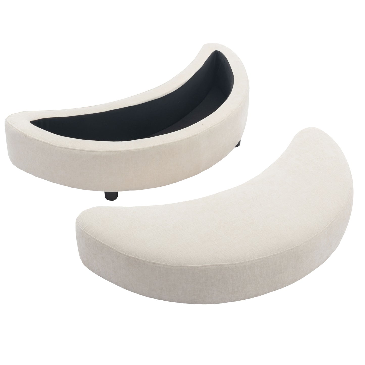 360° Swivel Accent Barrel Chair with Storage Ottoman & 4 Pillows - Cream