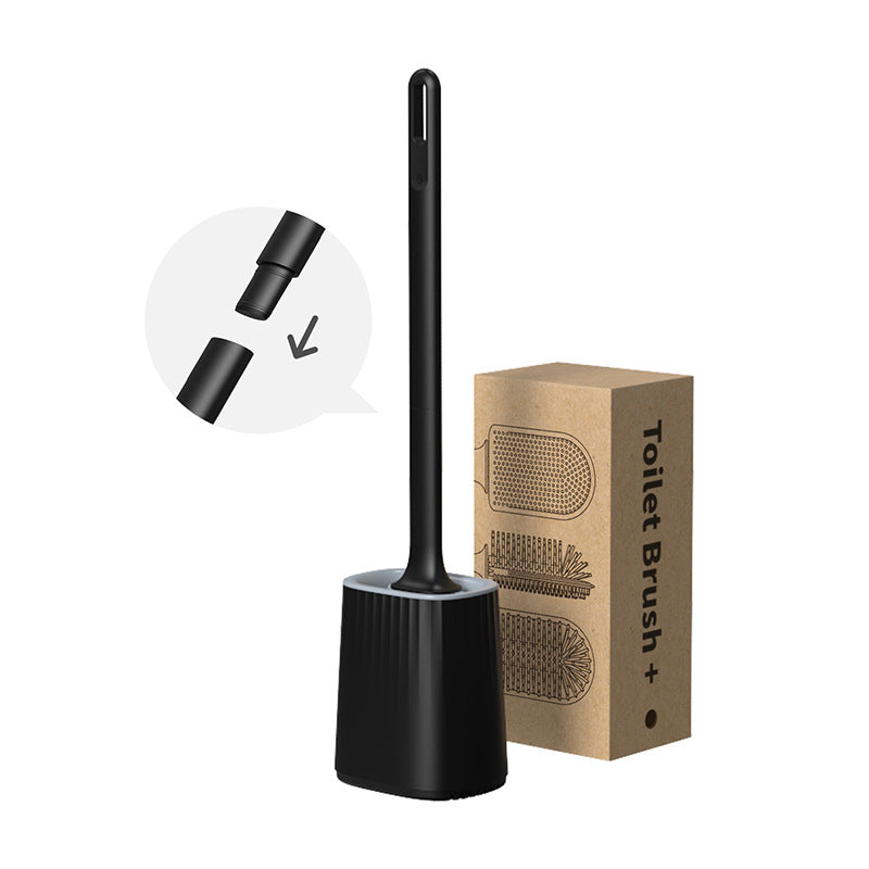 Multi-Functional Detachable Handle Toilet Cleaning Brush Set with Base - No Dead Angle TPR Soft Glue