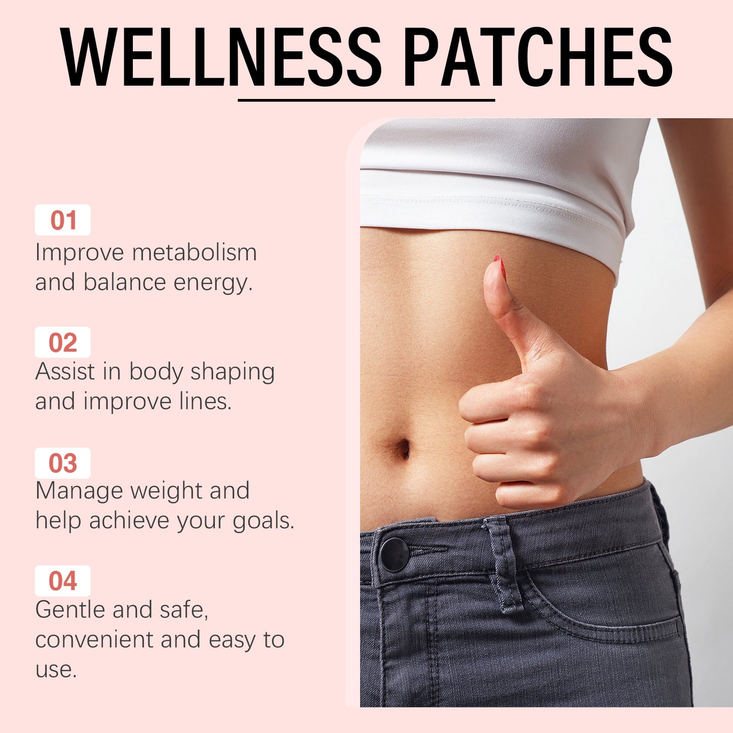 Body Care Shaping Patches - 30pcs Peach Kernel & Hexapeptide Formula