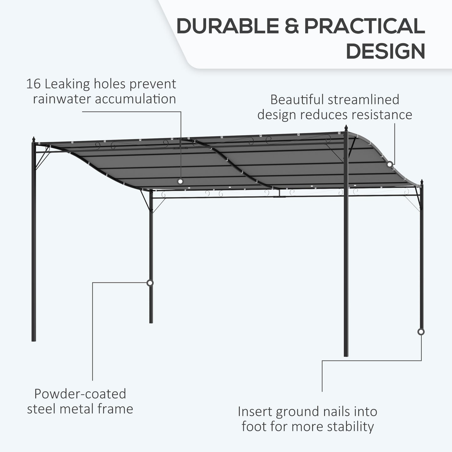 10' x 13' Outdoor Pergola Gazebo with Weather-Resistant Canopy