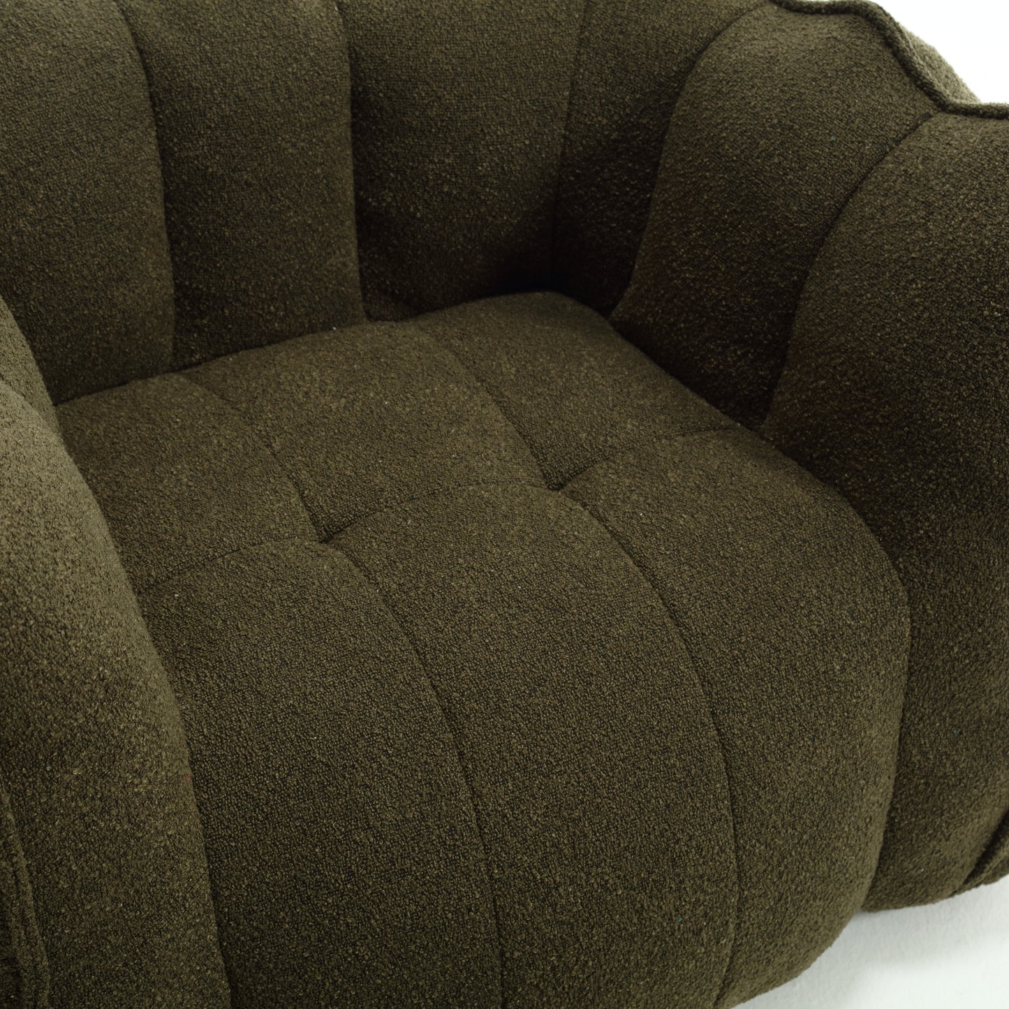 Soft Olive Green Bean Bag Chair with Foam Filler for Adults