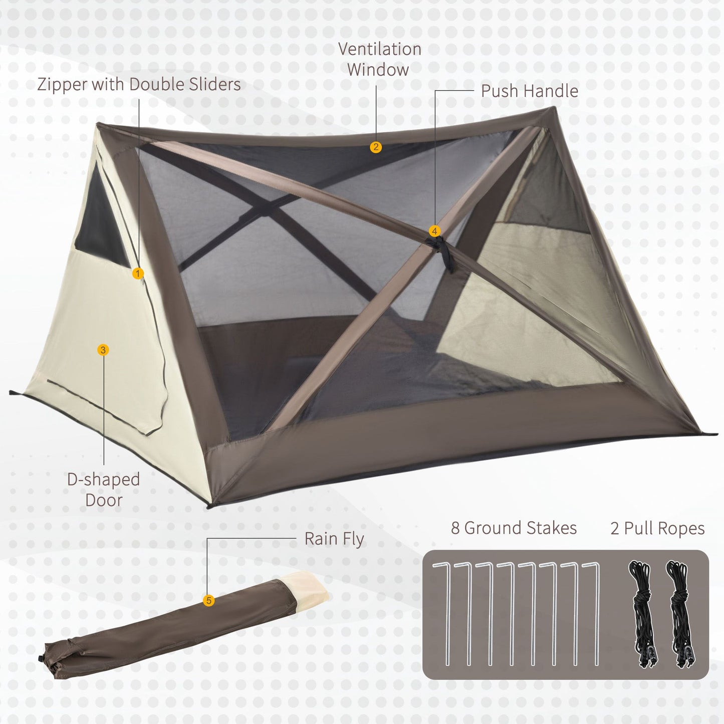 2-3 Person Pop Up Camping Tent - Waterproof Instant Tent