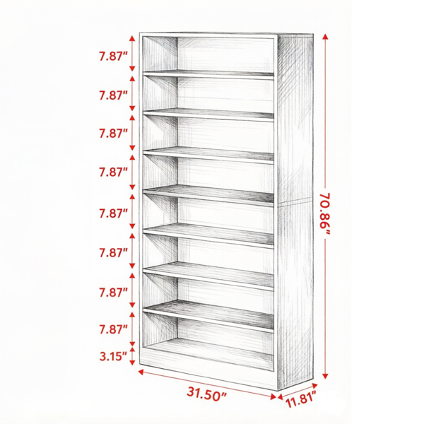 Sleek Minimalist Bookshelf Storage Cabinet - Space-Saving Design