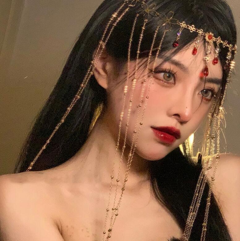 Flower Tassel Head Curtain Hair Accessory