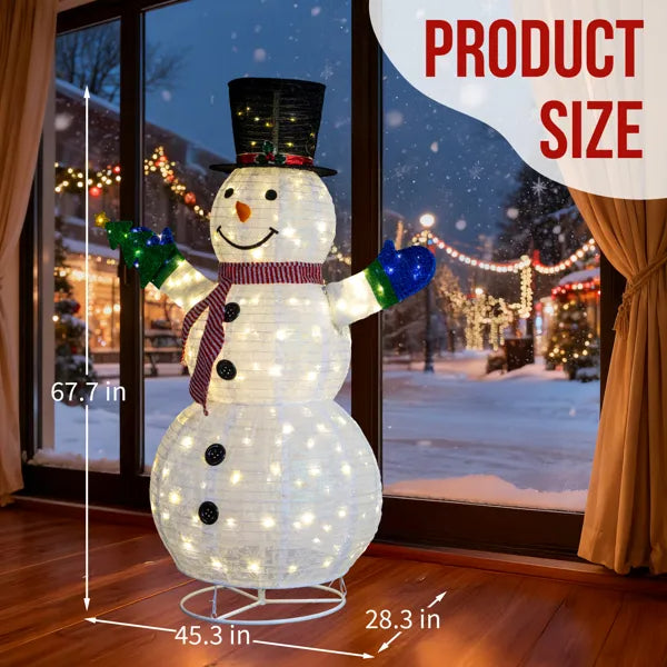 5.7FT Lighted Snowman with Tree - Christmas Outdoor Decor