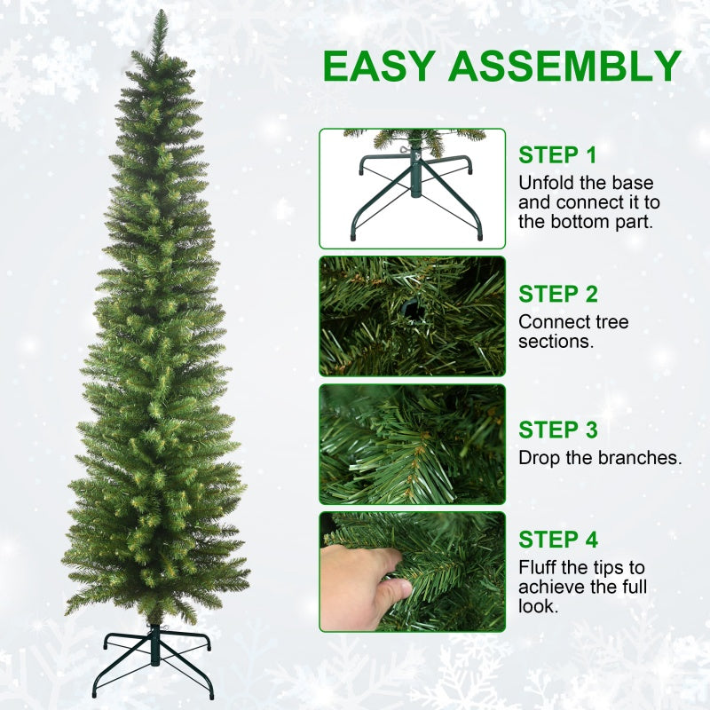 7ft PVC Christmas Tree - Green Pencil Design