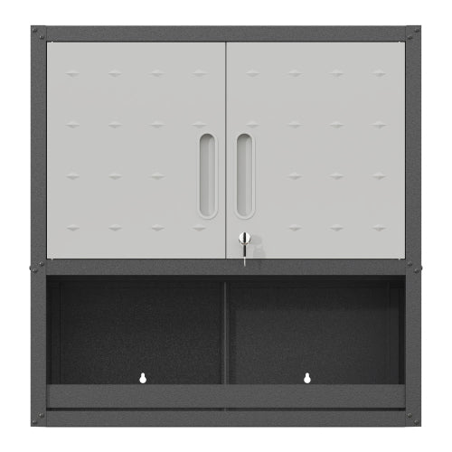 Wall-Mounted Metal Tool Storage Cabinet with Locking Doors and Shelf for Garage and Warehouse