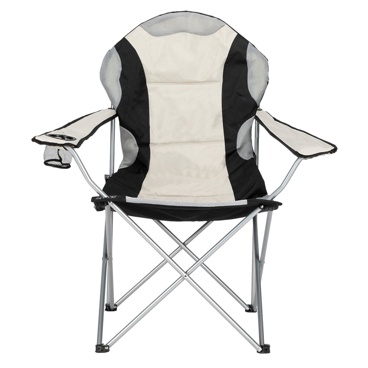 Medium Camping Chair - Grey Iron Frame, Off-White Fabric