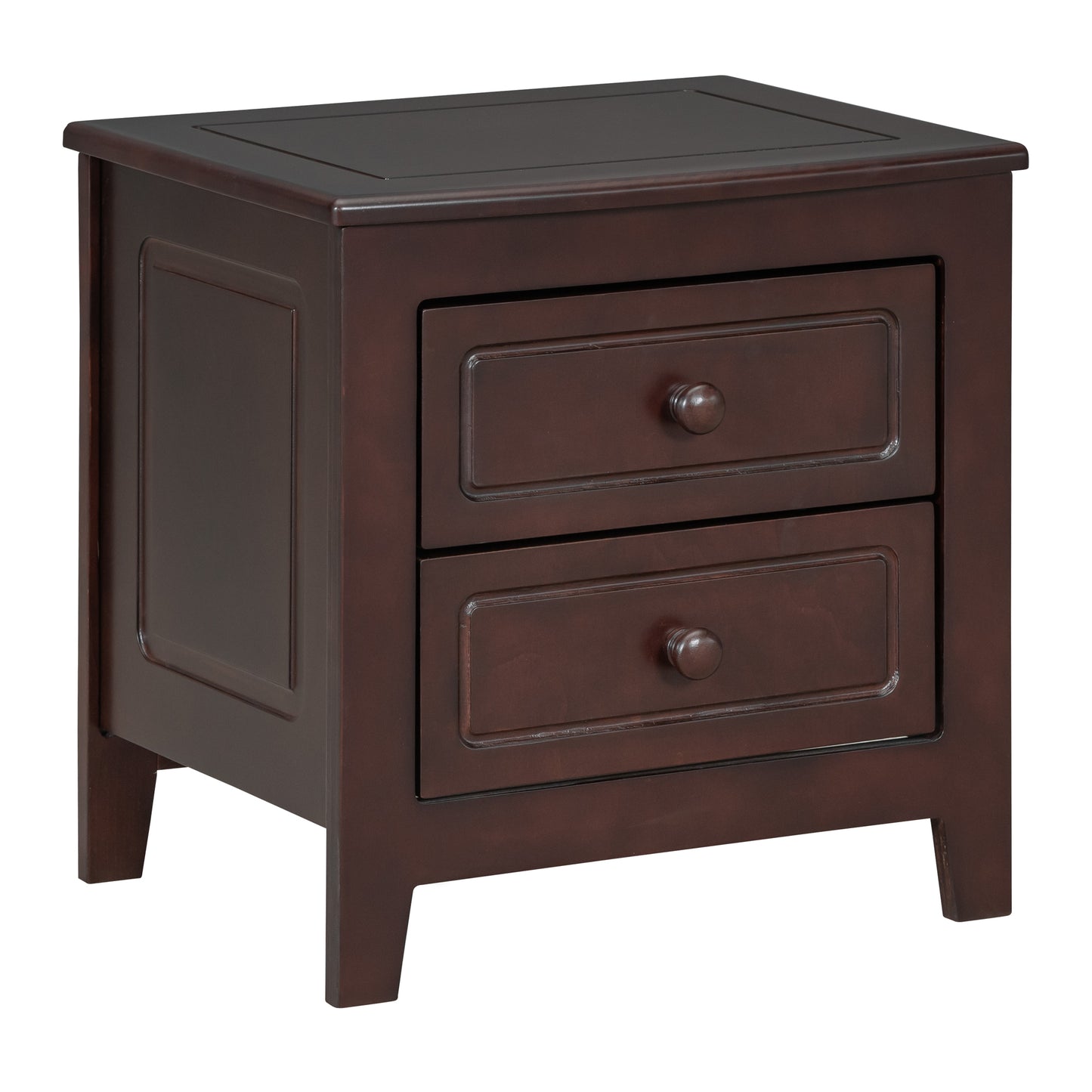 2-Drawer Nightstand For Bedroom, Mid Century Retro Bedside Table With