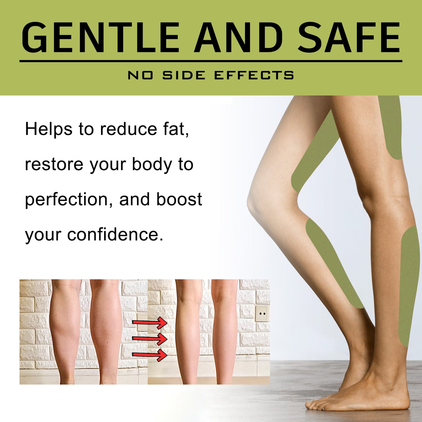 Herbal Leg Slimming Patches - 30 Count Wormwood & Ginger Extract