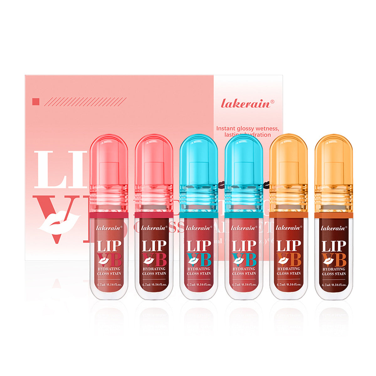 Hydrating Lip Gloss Set - Long-Lasting Moisturizing Lip Color, 6 Shades