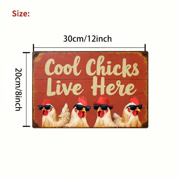 Metal Tin Wall Decoration - 20 cm x 20 cm