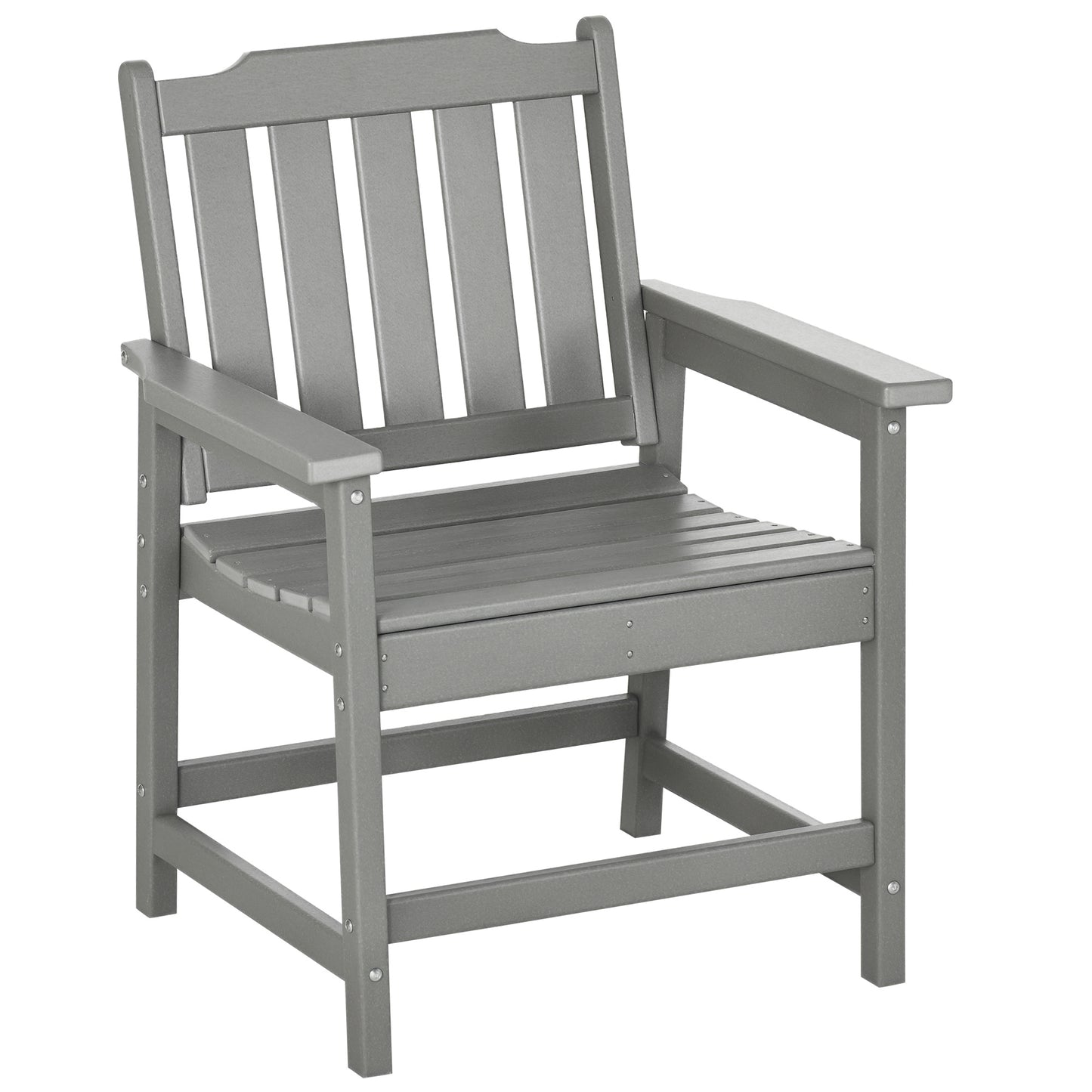Gray HDPE Patio Dining Chair - Heavy Duty Outdoor Seating