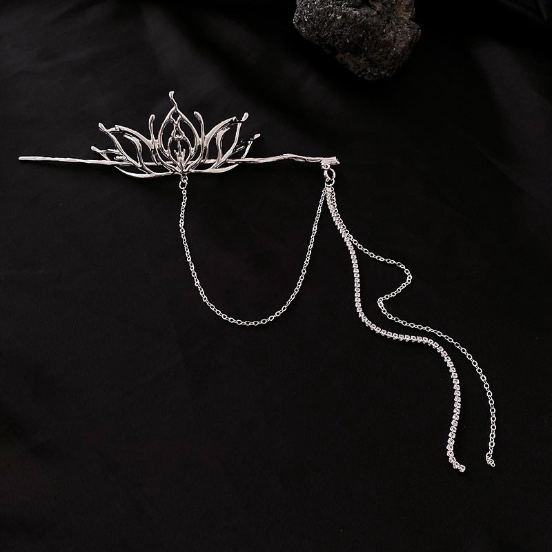 Metal Lotus Hairpin - Elegant Chinese Wind Hair Accessory for Women