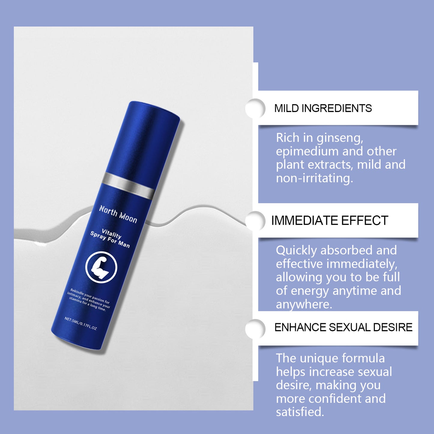 Men Vitality Intimate Spray - Herbal Formula with Ginseng & Maca Root