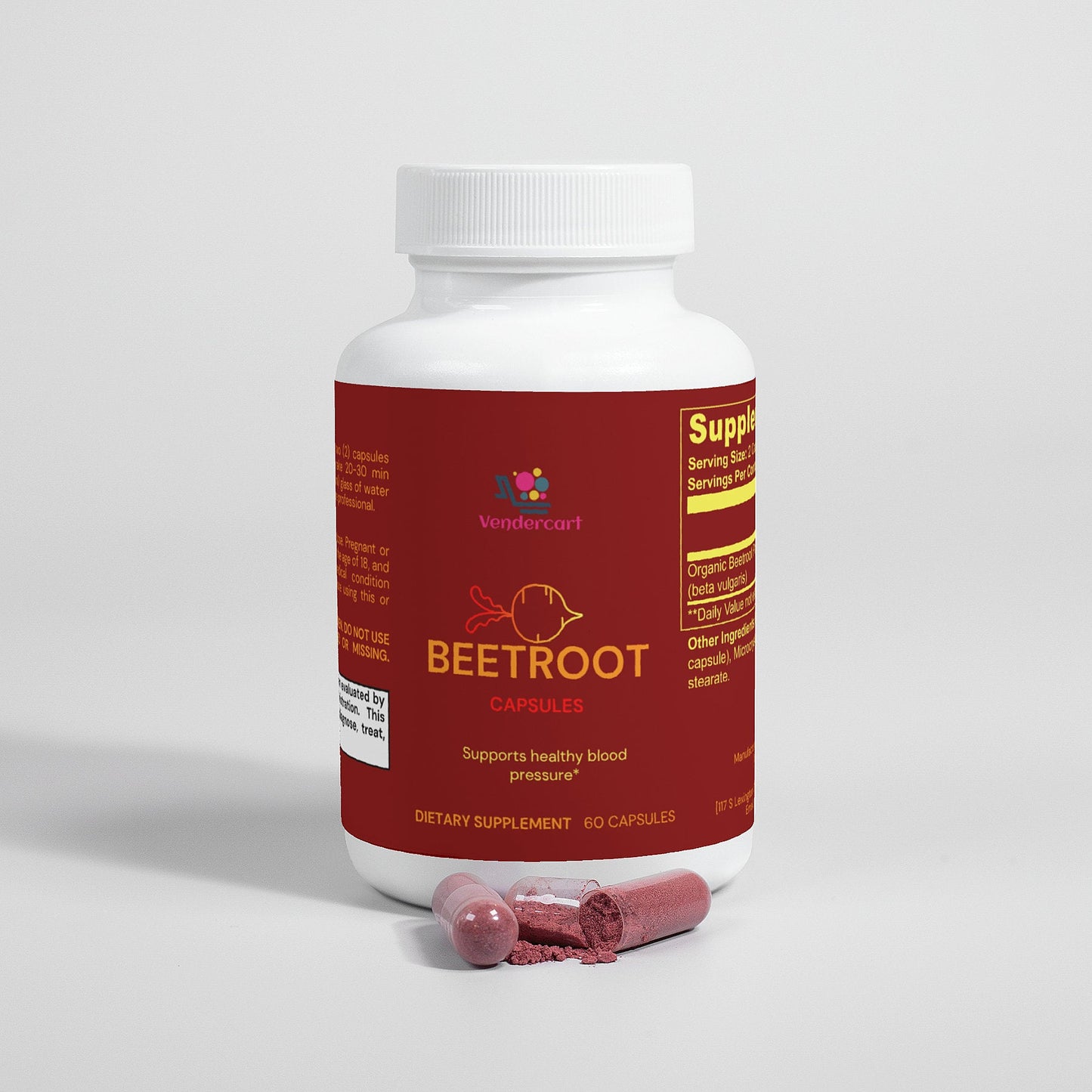 Organic Beetroot Powder Capsules for Heart Health & Athletic Performance