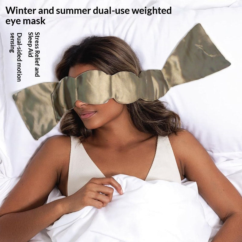 Glass Bead Weighted Eye Mask for Sleep & Relaxation