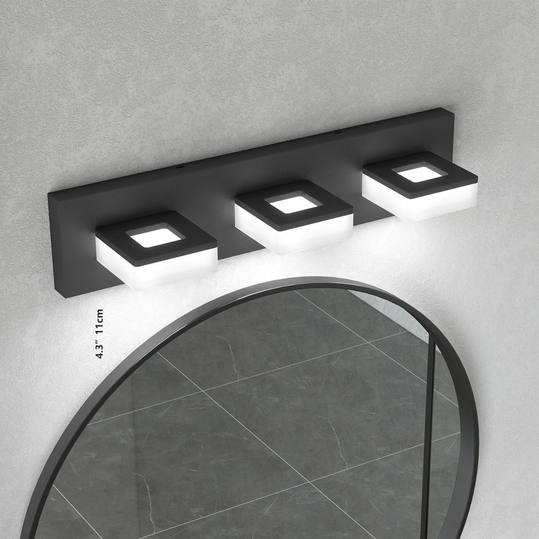 Modern LED Bathroom Vanity Light Fixture - 3-Light, Matte Black, 20-Inch