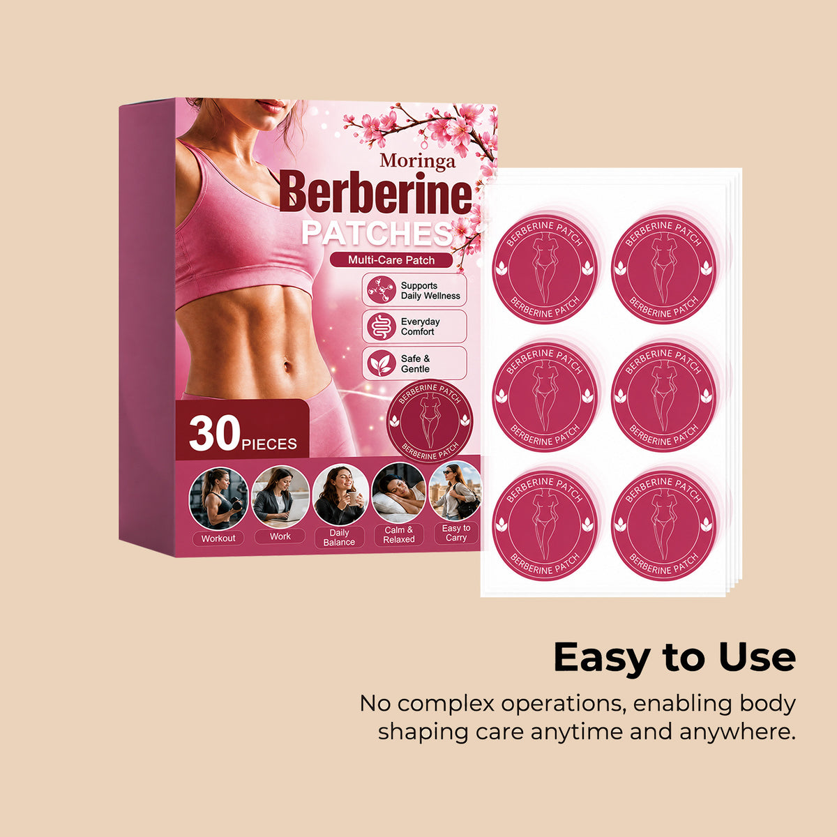 Body Care Patches - 30 Pieces with Moringa & Berberine
