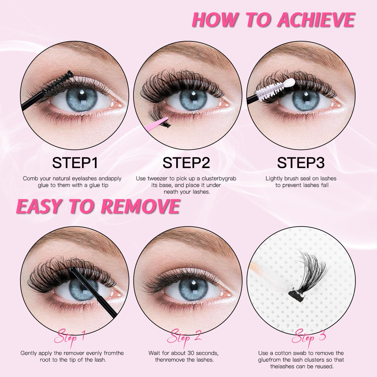 32-Row Segmented Cluster Eyelash Set - 640 Individual Lash Segments