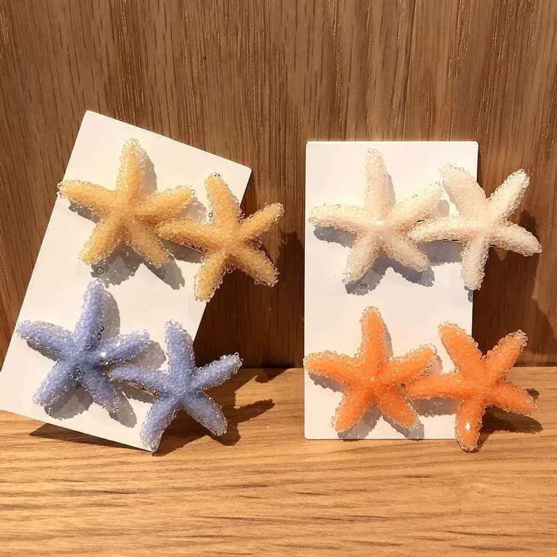 Crystal Starfish Hairpin - Korean Style Side Clip for Hair Accessories